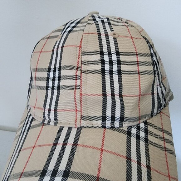 Burberry Unisex Strapback Hat Plaid One Size Adjustable Nova Check - Picture 3 of 8